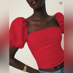 Reformation Marella Linen Top - Red